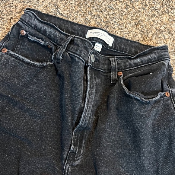 Abercrombie&Fitch Curve Love ultra high rise straight leg ankle jeans size 4 - Picture 2 of 4